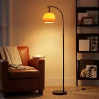 ZMH Boog vloerlamp engelstijl E27 met voetschakelaar 140‑160cm ijzer glas lampenkap draaibare arm voor woonkamer studeerkamer slaapkamer kantoorruimte
