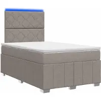 Syfax LED Boxspring Bed met Matras Taupe 120 x 190 cm Stof