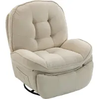 HOMCOM Sofa Recliner-Chenille (100% Polyester)-Cremeweiß