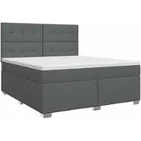 vidaXL Boxspringbed met matras Donkergrijs 140 x 200 cm Stof
