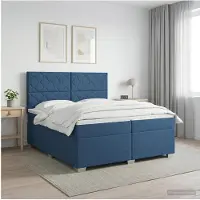vidaXL Boxspringbed met matras Blauw 200 x 200 cm Stof