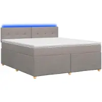 vidaXL Boxspringbed met matras, taupekleurig, 160 x 200 cm, met stoffen bekleding