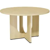 OKWISH Eettafel - Rond Design Voor 4 Tot 6 Personen - 120 x 120 x 75 cm - Scandinavische Stijl - MDF Eikenkleur