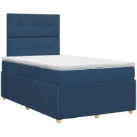vidaXL Boxspringbed met matras met hoofdeinde Blauw 120 x 200 cm Stof