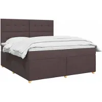 vidaXL Boxspringbed met matras, donkerbruin, 140 x 190 cm, met stoffen bekleding