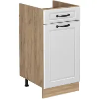 Vicco Keukenonderkast R-Line, Wit landelijk/Goudkleurig Eiken, 40 cm zonder werkblad
