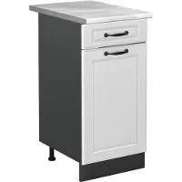 Vicco Keukenonderkast R-Line, Wit landelijk/Antraciet, 40 cm marmer werkblad