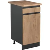 Vicco Keukenonderkast R-Line, Goudkleurig Eiken/Antraciet, 40 cm goudkleurig eiken werkblad