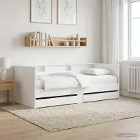 Prolenta Maison Exclusive - Dagbed met lades en plank, wit, van houtvezel