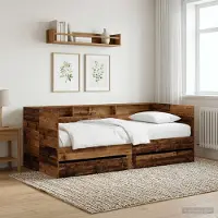 Prolenta Maison Exclusive - Dagbed met lades en plank, gemaakt van gerecycled hout en houtvezel