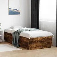 Prolenta Maison Exclusive - Bedframe met LED-verlichting, gerookt eikenhout, 80 x 200 cm, houtcomposiet