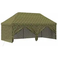 vidaXL Tent met 4 zijwanden, 2,9 x 5,8 meter, camouflage (legergroen)