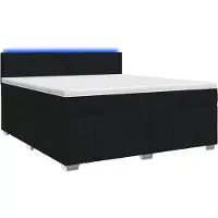 vidaXL Boxspringbed met matras, zwart, 140 x 190 cm, gestoffeerd