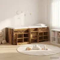 Prolenta Maison Exclusive - Bedframe in loftstijl met kast, 3 stuks, gemaakt van gerecycled hout en houtvezel
