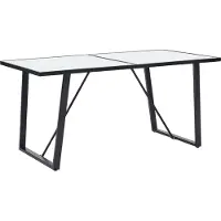 Syfax Eettafel 160x80x75 cm gehard glas wit