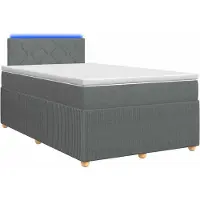 vidaXL Boxspringbed met matras, donkergrijs, 120 x 200 cm, met stoffen bekleding