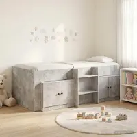 Prolenta Maison Exclusive - Loft bedframe met kast, 3 stuks, betonkleur, houtvezel