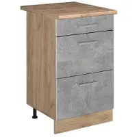 Vicco Keukenonderkast R-Line, Beton/Goudkleurig Eiken, 50 cm goudkleurig eiken werkblad