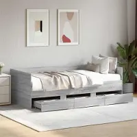 Prolenta Maison Exclusive - Dagbed met lades en hoofdeinde, grijs Sonoma houtfineer