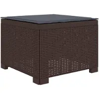 vidaXL Eén-zits Tuin Sofa met Kussen Rieten Look PP Bruin