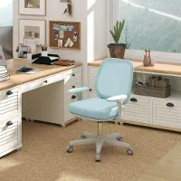 Sweiko bureaustoel, ergonomische kantoel met draaifunctie, in hoogte verstelbaar, afmetingen 55 x 48 x 82,5-94,5 cm, kleur groen