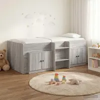 Prolenta Maison Exclusive - Loft bedframe met kast, 3 stuks, Sonoma-grijs houtfineer