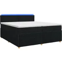 Syfax Boxspringbed met matras met hoofdeinde Zwart 200 x 200 cm Stof