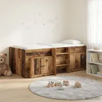 Prolenta Maison Exclusive - Bedframe in loftstijl met kast, 3 stuks, gemaakt van gerecycled hout en houtvezel