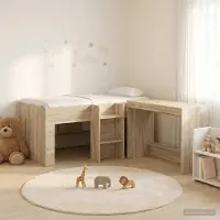 Prolenta Maison Exclusive - Stapelbed met bureau voor kinderen, 2 stuks, Sonoma-eikenhout