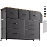 Sonstiges Stoffen commode met 7 lades, donkergrijs, 100 cm breed x 78 cm hoog