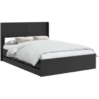 vidaXL Bedframe met opbergruimte en hoofdeinde, zwart, 140 x 190 cm