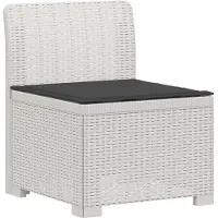 vidaXL Eén-zits Tuin Sofa met Kussen Rieten Look PP Wit