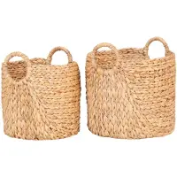 Nest of Nora Opbergmanden set van 2 - Rond - Waterhyacint - Natural