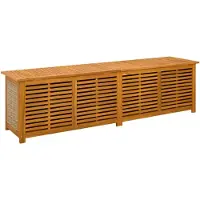 vidaXL Tuinopslagbox 185 liter, massief acaciahout, 200 x 50 x 56 cm, beige