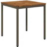 vidaXL Tuintafel, natuurhout en koffiehout, 70 x 68,5 x 75 cm