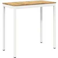 vidaXL Tuinbar-tafel, wit, 108,5 x 55 x 105 cm, massief acaciahout