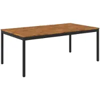Syfax Tuintafel, natuurlijke kleur en zwart, 196 x 100,5 x 75 cm