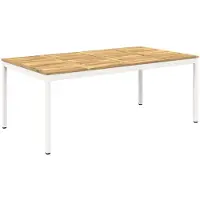Syfax Tuintafel, wit, 196 x 100,5 x 75 cm, massief acaciahout