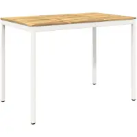 Syfax Tuinmeubelset, tafel, wit, 147 x 88,5 x 105 cm, massief acaciahout