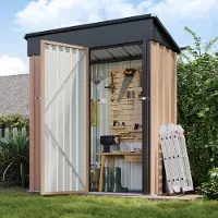 Sonstiges Metaal tuinhuis, 1,5 x 0,9 meter, bruin, verzinkt, waterdicht, afsluitbaar, met schuin dak