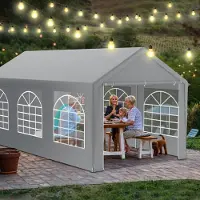 Sonstiges Partytent 3x6 meter, grijs, met ramen, waterdicht, UV-bescherming, stalen frame