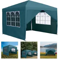Sonstiges Tuinpaviljoen, 3x3 meter, waterdicht, met 4 zijpanelen en ramen, kleur groen