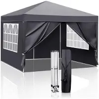 Sonstiges Pop-up paviljoen, 3x3 meter, grijs, waterdicht, UV-bescherming 50+, met 4 zijpanelen, gemaakt van 420D Oxford materiaal