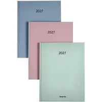 Brepols bureau agenda 2027 - TIMING [0.136] - SUNRISE - Bureau agenda - 1 week op 2 pagina's - Weekoverzicht - Roze - 17.1 x 22 cm