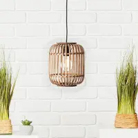 Lightbox Rieten hanglamp - Moderne hanglamp in boho-stijl - E27 fitting