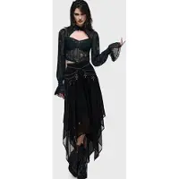 Killstar - Gothic Shirt met lange mouwen - What Darkness Returns - Bella's Curse Top - XS tot XXL - voor Vrouwen - donkergroen - Maat L