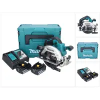 Makita DHS 661 RTJ accu-handcirkelzaag 18 V 165 mm borstelloos + 2x accu 5,0 Ah + oplader + Makpac