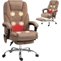 Vinsetto kantoorkruk met vibratiemassage, ergonomische bureaustoel