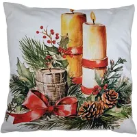 Clayre & Eef Sierkussen 43x43 cm Wit Polyester Kerst