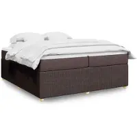 vidaXL Boxspring met matras stof donkerbruin 200x200 cm